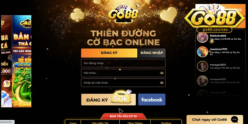 Tham gia Go88 fun vô cùng nhanh chóng